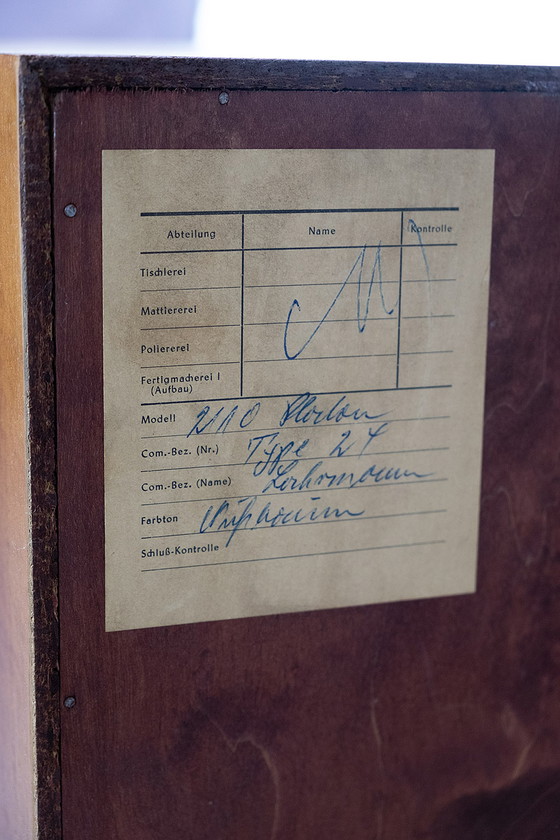 Image 1 of Vintage notenhouten Dressoirs met schuifdeuren, jaren 60