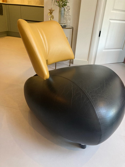 Leolux Pallone fauteuil zwart geel