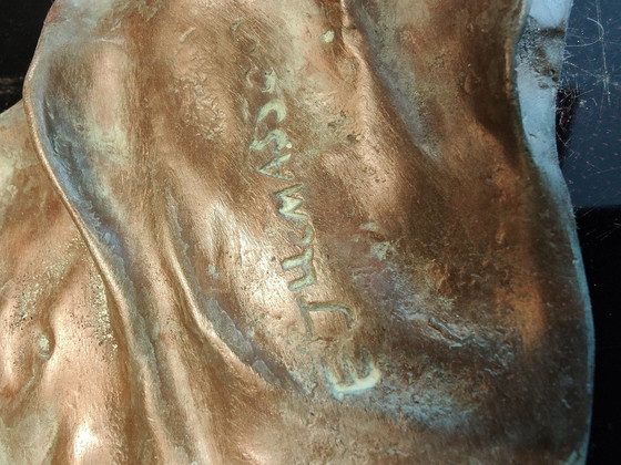 Image 1 of Vintage E Thomasson Art Nouveau Bronzen Daphne Lamp