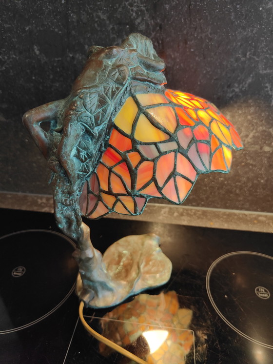 Image 1 of Vintage E Thomasson Art Nouveau Bronzen Daphne Lamp