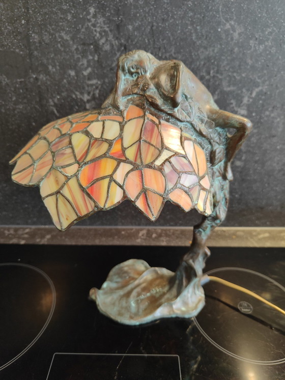 Image 1 of Vintage E Thomasson Art Nouveau Bronzen Daphne Lamp