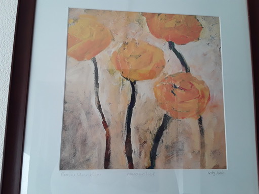 Corine Annelies van Dolder Lithografie 'Ranonkel'