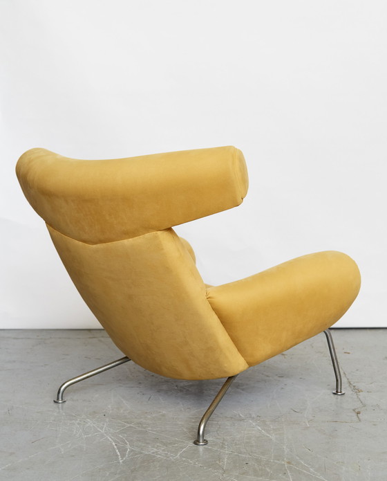 Image 1 of AP Gestolen AP-46 "OX" stoel + poef van Hans J. Wegner