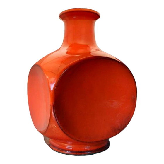 Image 1 of 2x vintage oranje keramische tafellampen