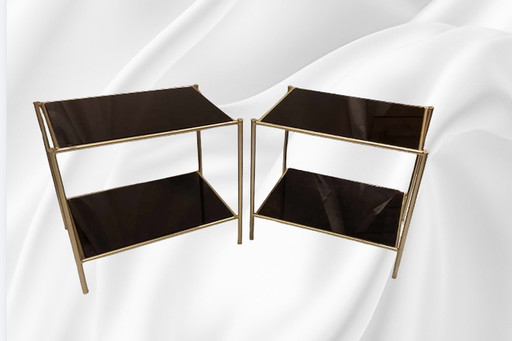 2xVintage bijzettafels