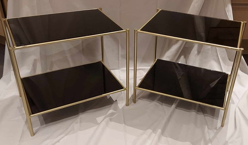 2xVintage bijzettafels