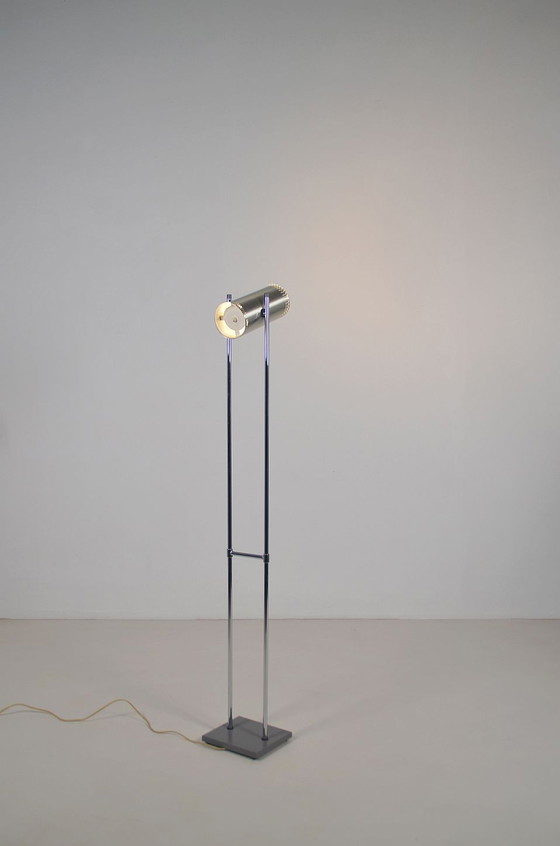 Image 1 of Deense vloerlamp 'Trombone' door Jo Hammerborg voor Fog & Mørup, jaren '60