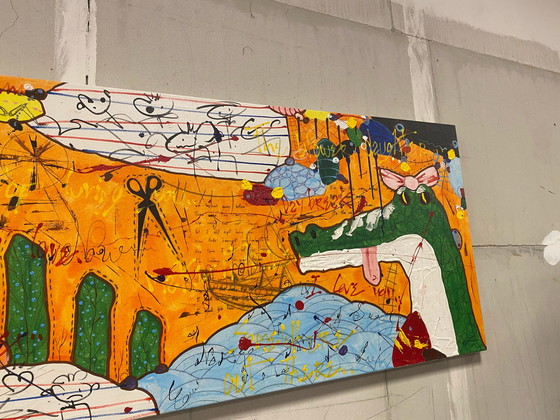 Image 1 of Groot Bas Reinhoud schilderij Croq