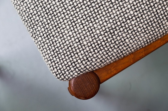 Image 1 of 6x Teak en wollen eetkamerstoelen van Johannes Andersen voor Uldum