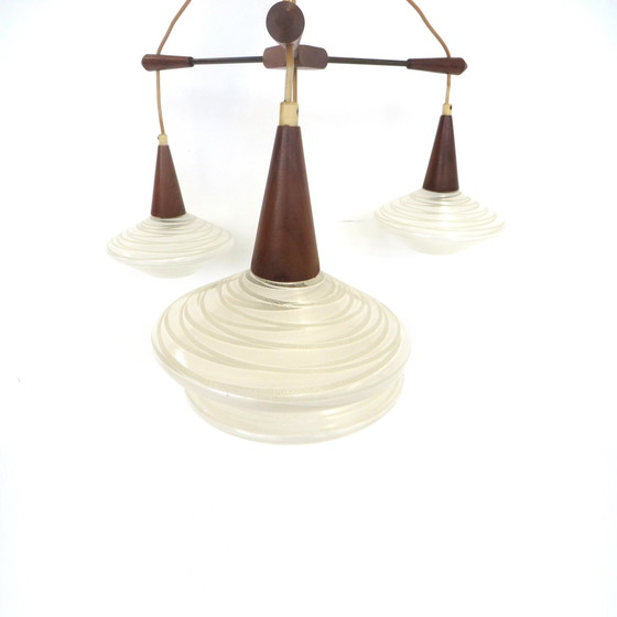 Image 1 of Zeldzame vintage hanglamp met vier lichtpunten