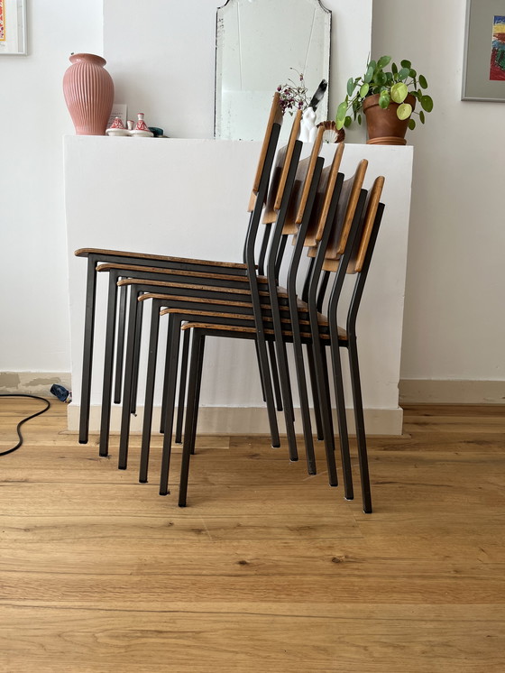 Image 1 of 6x MH Stalmobler Mid century stapelstoelen