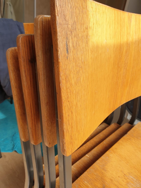 Image 1 of 6x MH Stalmobler Mid century stapelstoelen