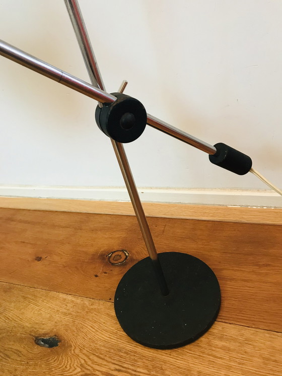 Image 1 of vintage hengellamp. Stalen bureau lamp