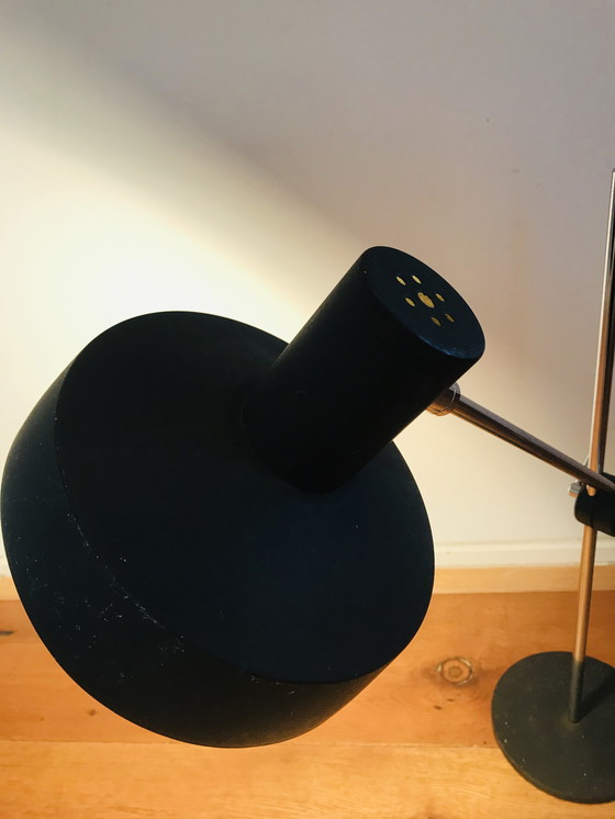 Image 1 of vintage hengellamp. Stalen bureau lamp