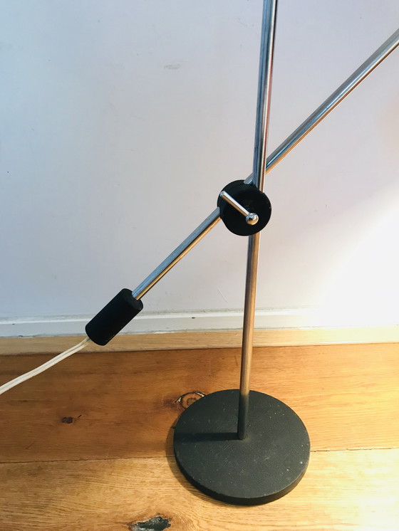 Image 1 of vintage hengellamp. Stalen bureau lamp