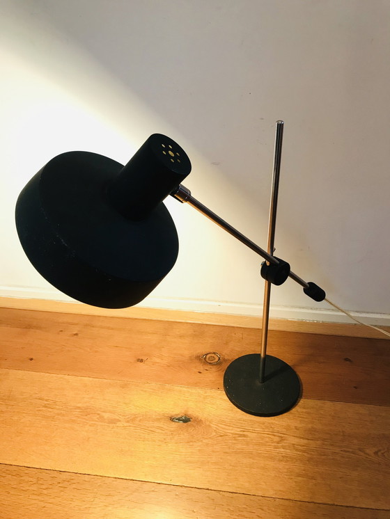 Image 1 of vintage hengellamp. Stalen bureau lamp