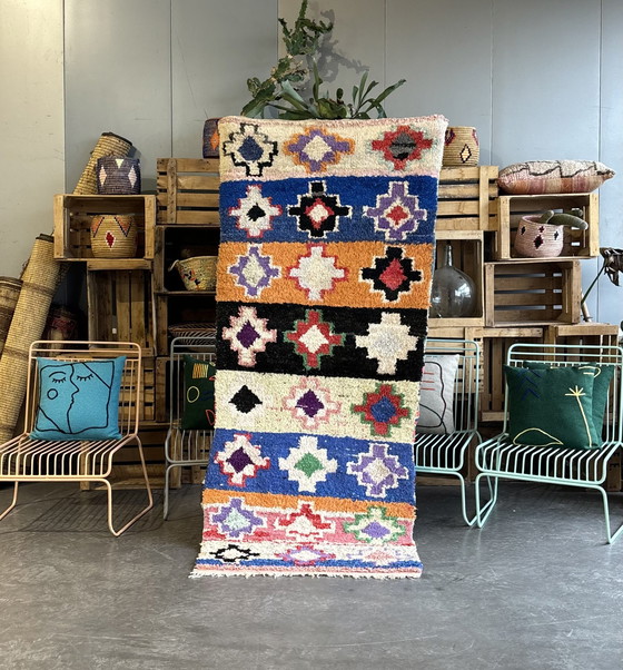 Image 1 of Vintage Boucherouite Berber Marokkaans vloerkleed