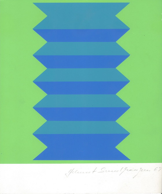 Image 1 of Helmut Sundhußen Zeefdruk Art Kunst 1969 Düsseldorf