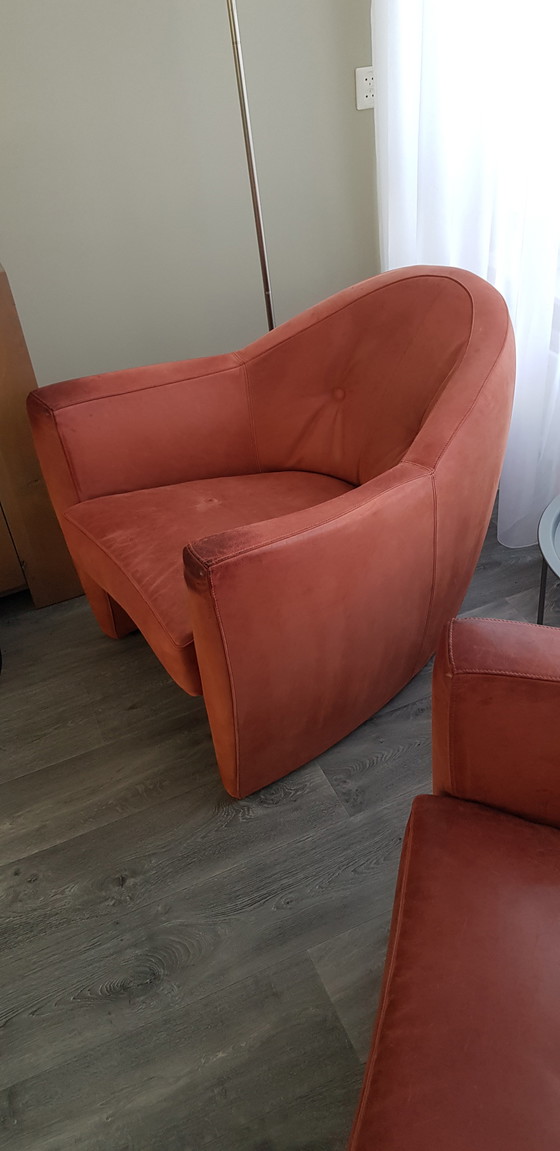 Image 1 of Leolux Fauteuil Carabas geschuurd leer prijs per stuk!