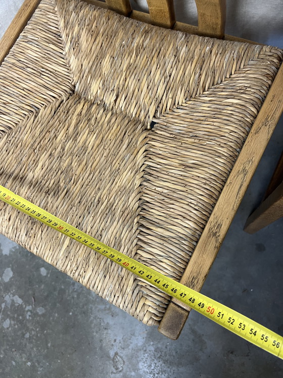 Image 1 of 6x vintage stoel met rieten zitting