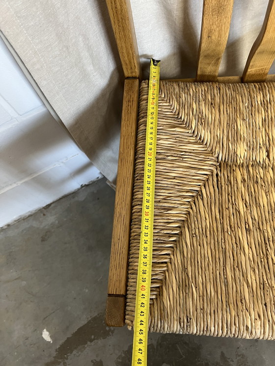 Image 1 of 6x vintage stoel met rieten zitting