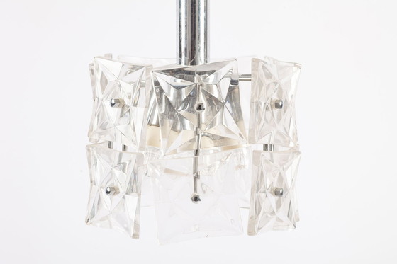 Image 1 of Duitse kristallen glazen hanglamp, jaren 60