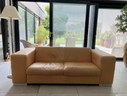 Machalke, 3 + 2.5 -zits bank + Hocker + 4 kussens, honingkleur