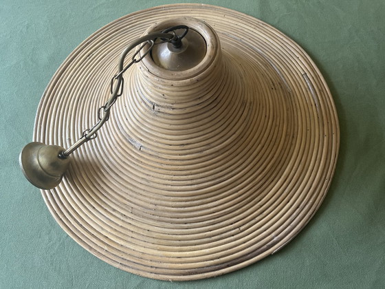 Image 1 of Vintage Potlood Riet Rotan Rieten Bamboe Hanglamp