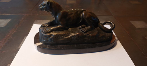 Beeld Phanther of Tunis brons – beeldhouwkunst, Bronze, Vintage