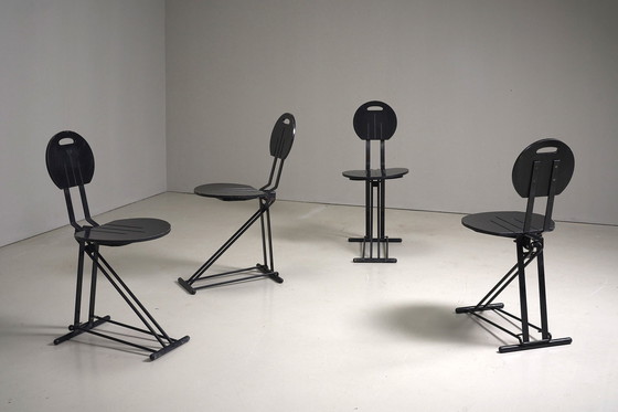 Image 1 of 4x Vintage Italiaanse Post Modern klapstoel