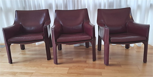 3x Cassina Mario Bellini CAB 414 armchair