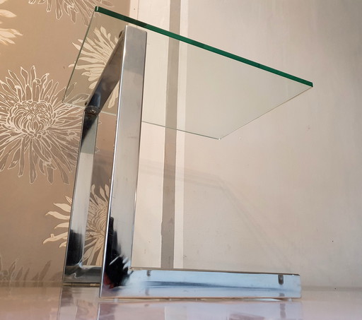 Gebra Design tafel sterk glas & staal