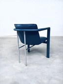 4x Vintage Design Postmodern lederen eetkamerstoel