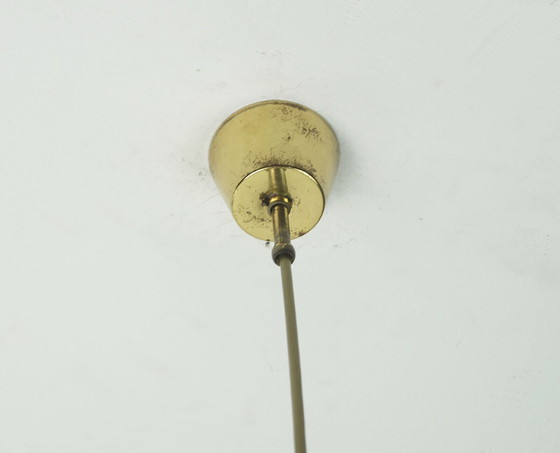 Image 1 of HANGLAMP uit de jaren 60 van messing en acryl in Hollywood Regency-stijl