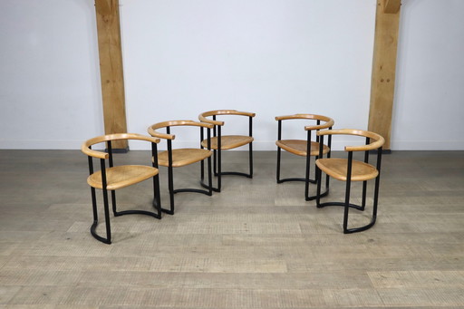 5x Tito Agnoli Achillea eetkamerstoelen voor Ycami