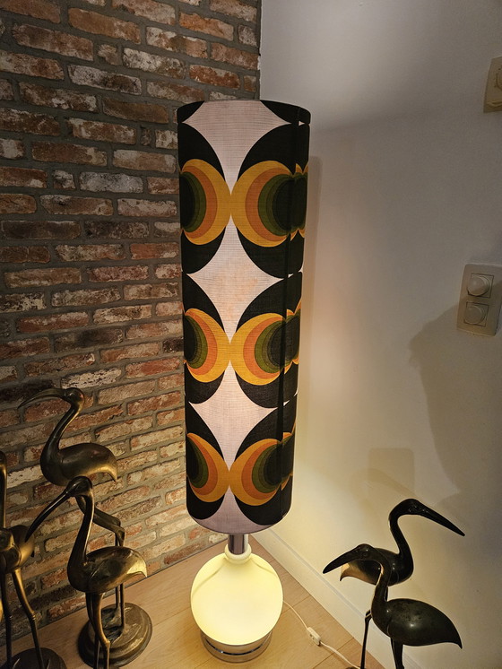 Image 1 of Retro XL vloerlamp met glazen voet jaren 60