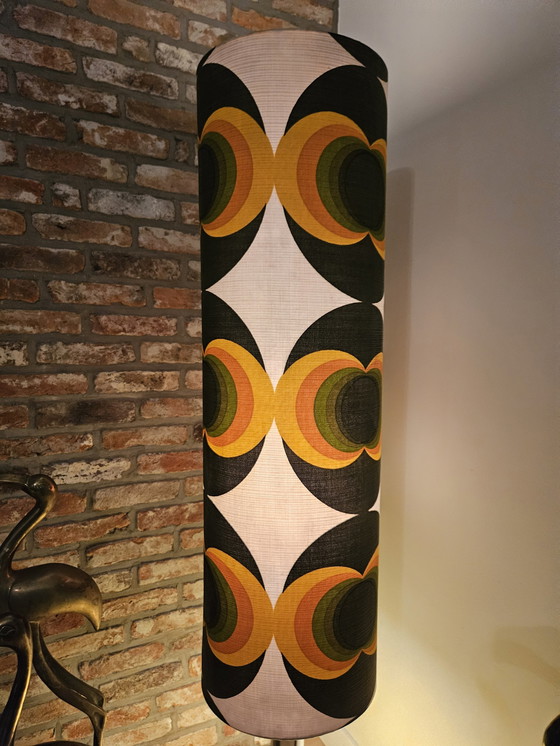 Image 1 of Retro XL vloerlamp met glazen voet jaren 60