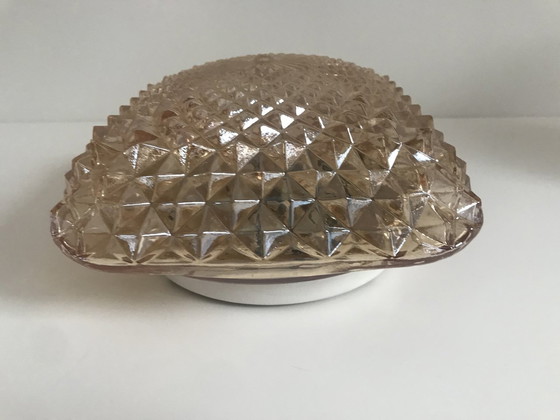 Image 1 of Vintage plafondlamp plafonnière zalmkleur