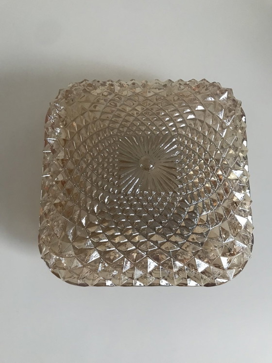 Image 1 of Vintage plafondlamp plafonnière zalmkleur