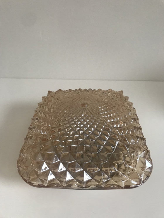 Image 1 of Vintage plafondlamp plafonnière zalmkleur