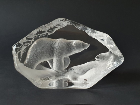 Image 1 of Mats Jonasson - Glassculptuur ijsbeer - Grootste maat