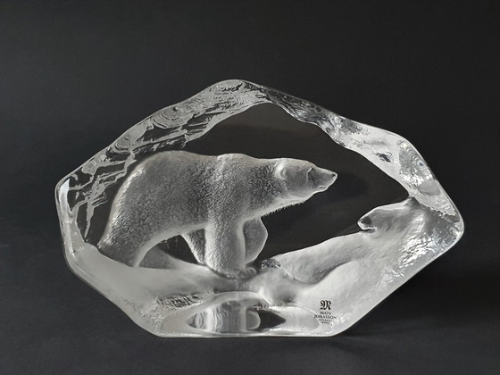 Image 1 of Mats Jonasson - Glassculptuur ijsbeer - Grootste maat