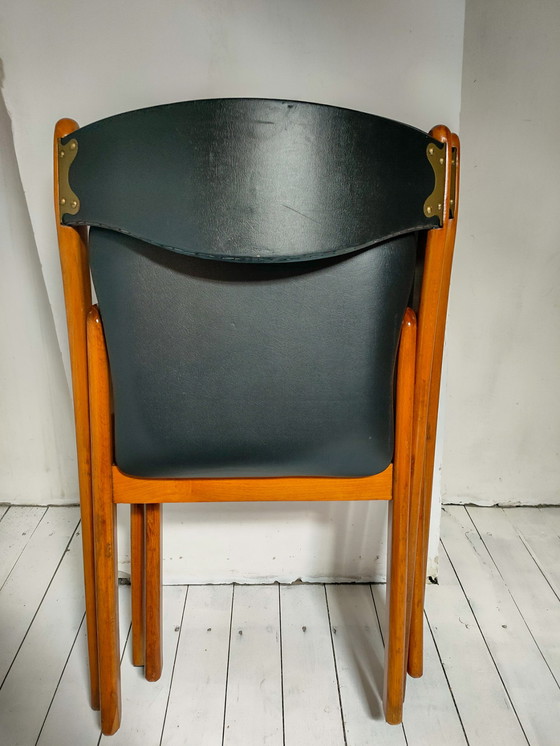 Image 1 of 6x Mid Century Design Opklapbare "Compass" Stoelen, Klapstoelen