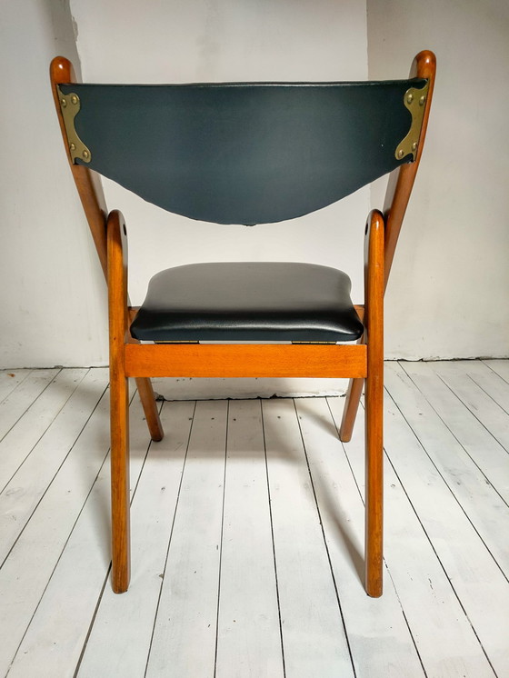 Image 1 of 6x Mid Century Design Opklapbare "Compass" Stoelen, Klapstoelen