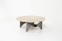 Brutalist travertin salontafel
