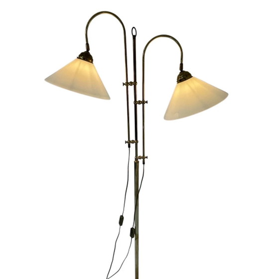 Image 1 of Art Deco - Dubbel gebogen vloerlamp