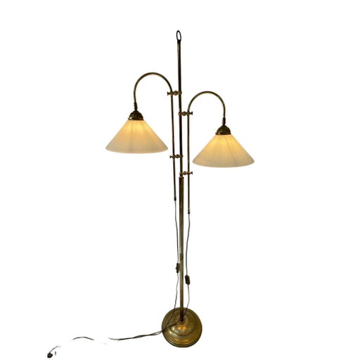 Art Deco - Dubbel gebogen vloerlamp