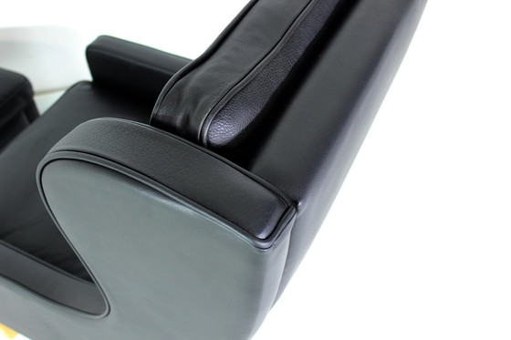 Image 1 of als nieuw! MOGENS HANSEN Deense Relax Lounge Chair / vleugelfauteuil met voetenbank, premium dik leer, nieuwprijs ca. 4300 euro