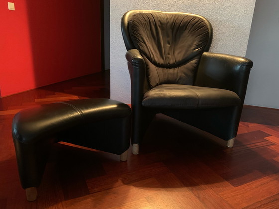 Image 1 of 2 Leolux Excalibur fauteuils met hockers