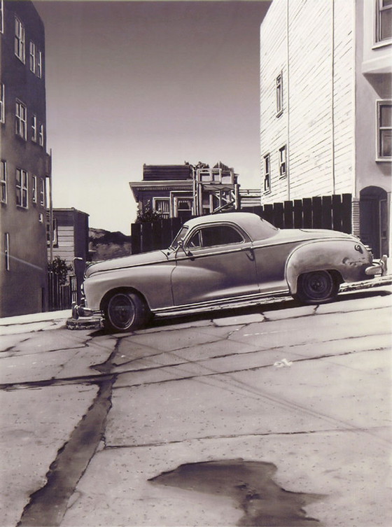 Image 1 of Araun Gordijn Zeefdruk - auto in San Francisco)